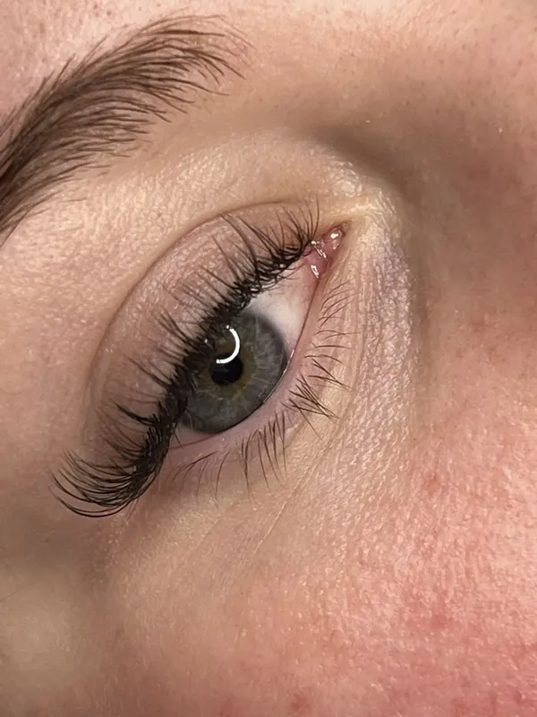 A classic lash set, close-up of one eye